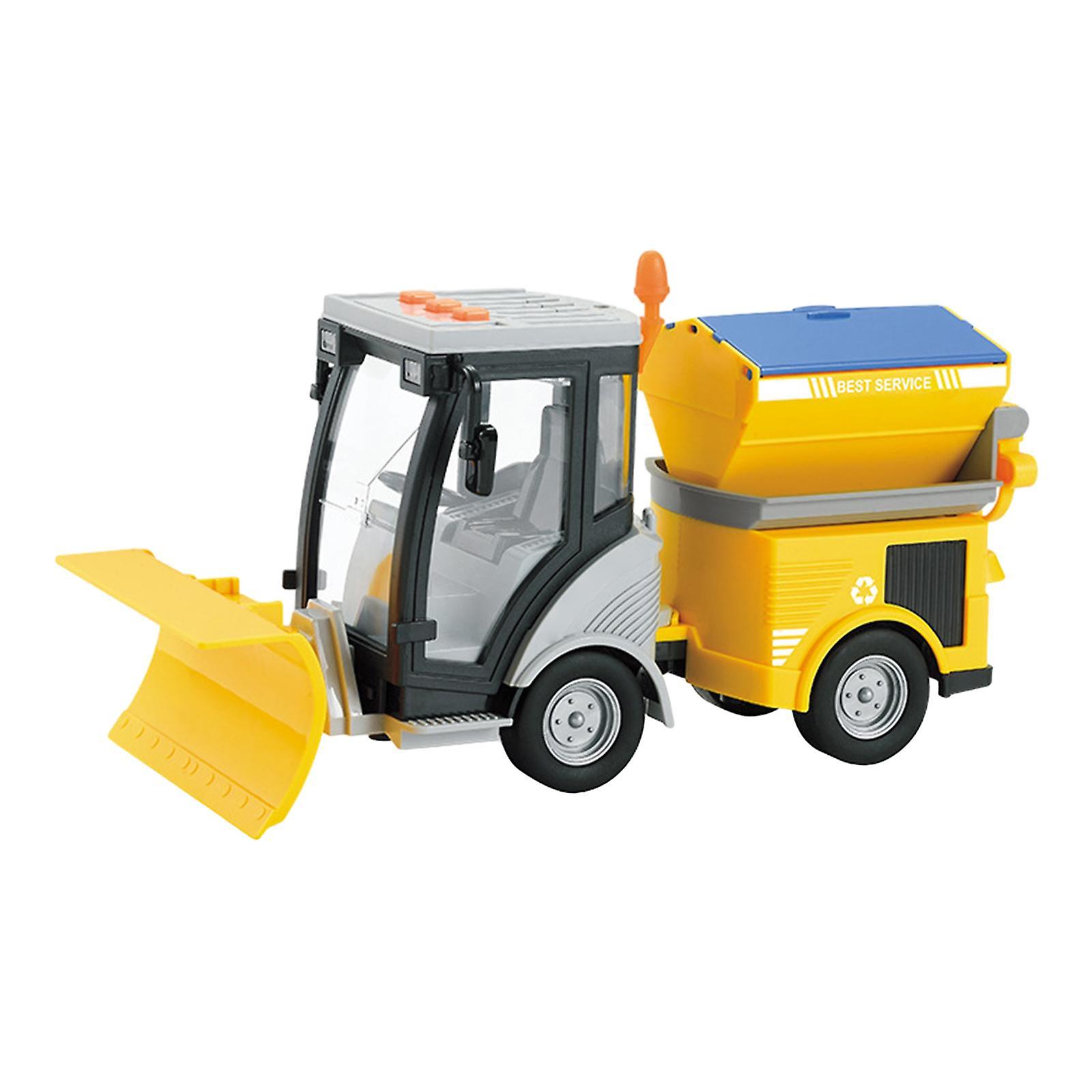 Street Sweeper Truck 1:16 Children Simulation Road Sweeper Toy Birthday Gift Yellow