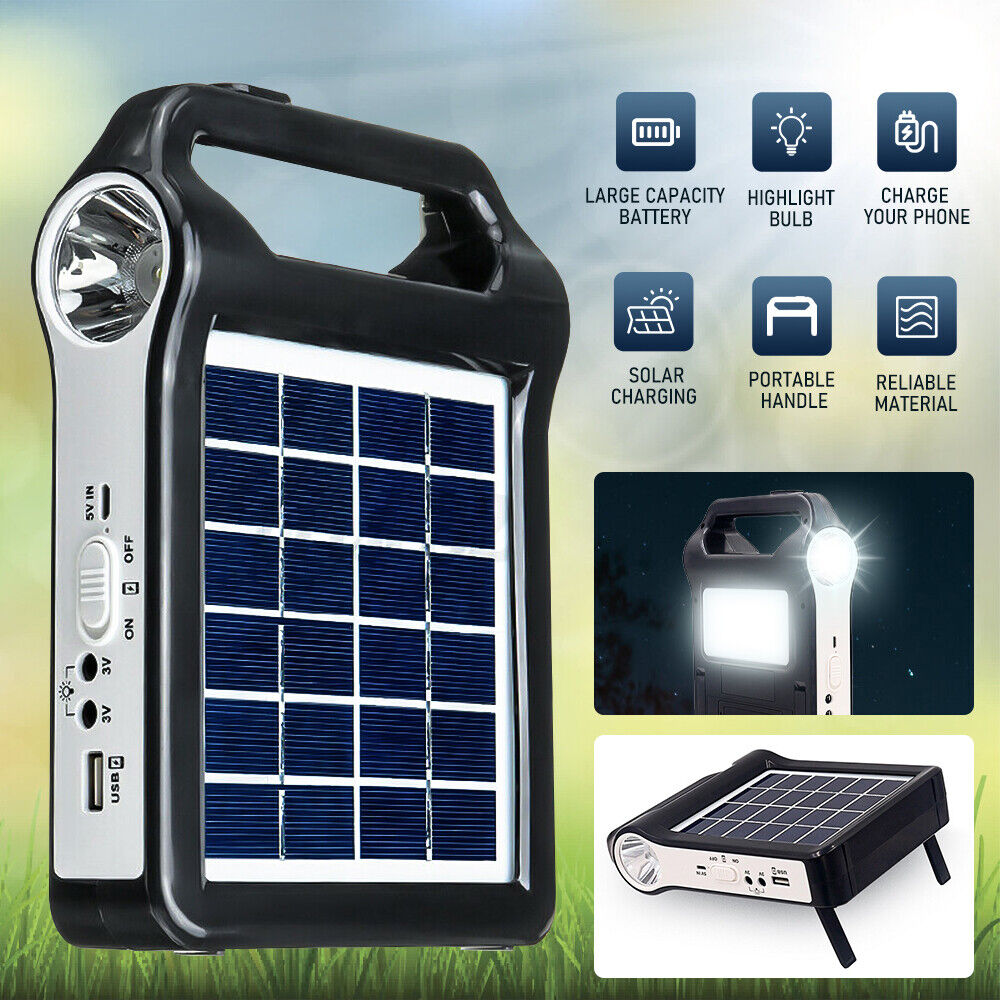 Zengest Portable Solar Panel Power System:USB 110V Charging Generator +22W 12V Solar Pane