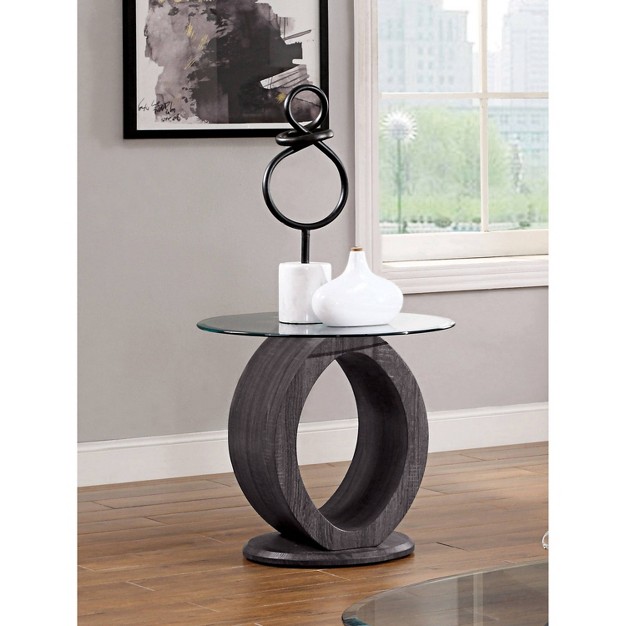 Olympiad Glass Top End Table Mibasics