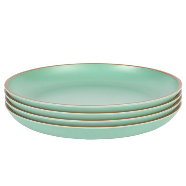 Gibson Home Rockabye 4 Poece 10 7 Inch Melamine Dinner Plate Set In Green