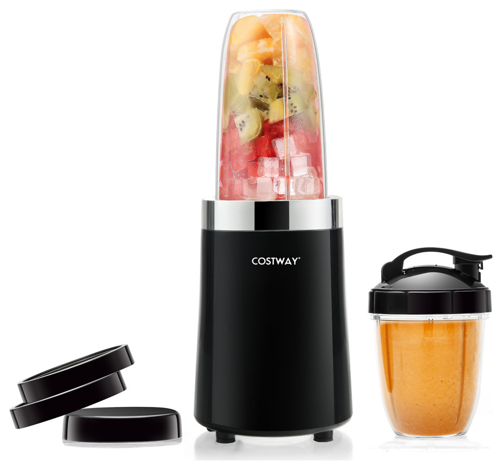 Costway 1000W Portable Smoothie Blender 6 Blade w/ 12 Oz  amp24 Oz Travel Bottle   Blenders   by Costway INC.  Houzz