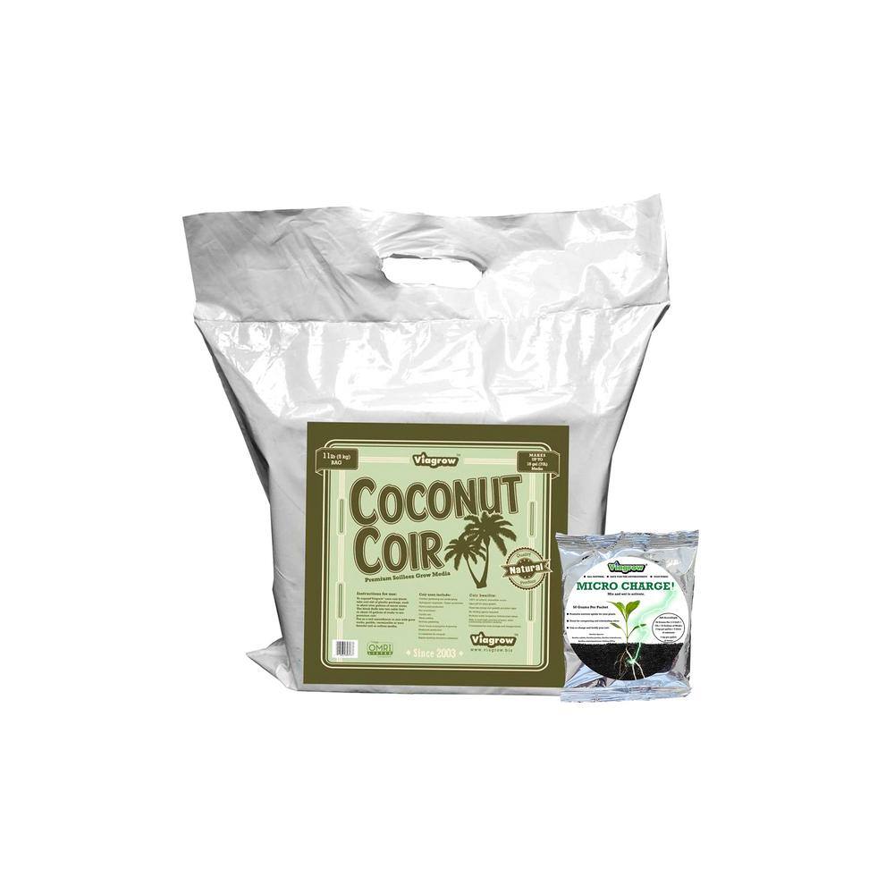 Viagrow Coconut Coir Block of Soilless Media with Micro Charge Makes Approx 18 Gal.2.4 cf68 l VCCB5-VMC