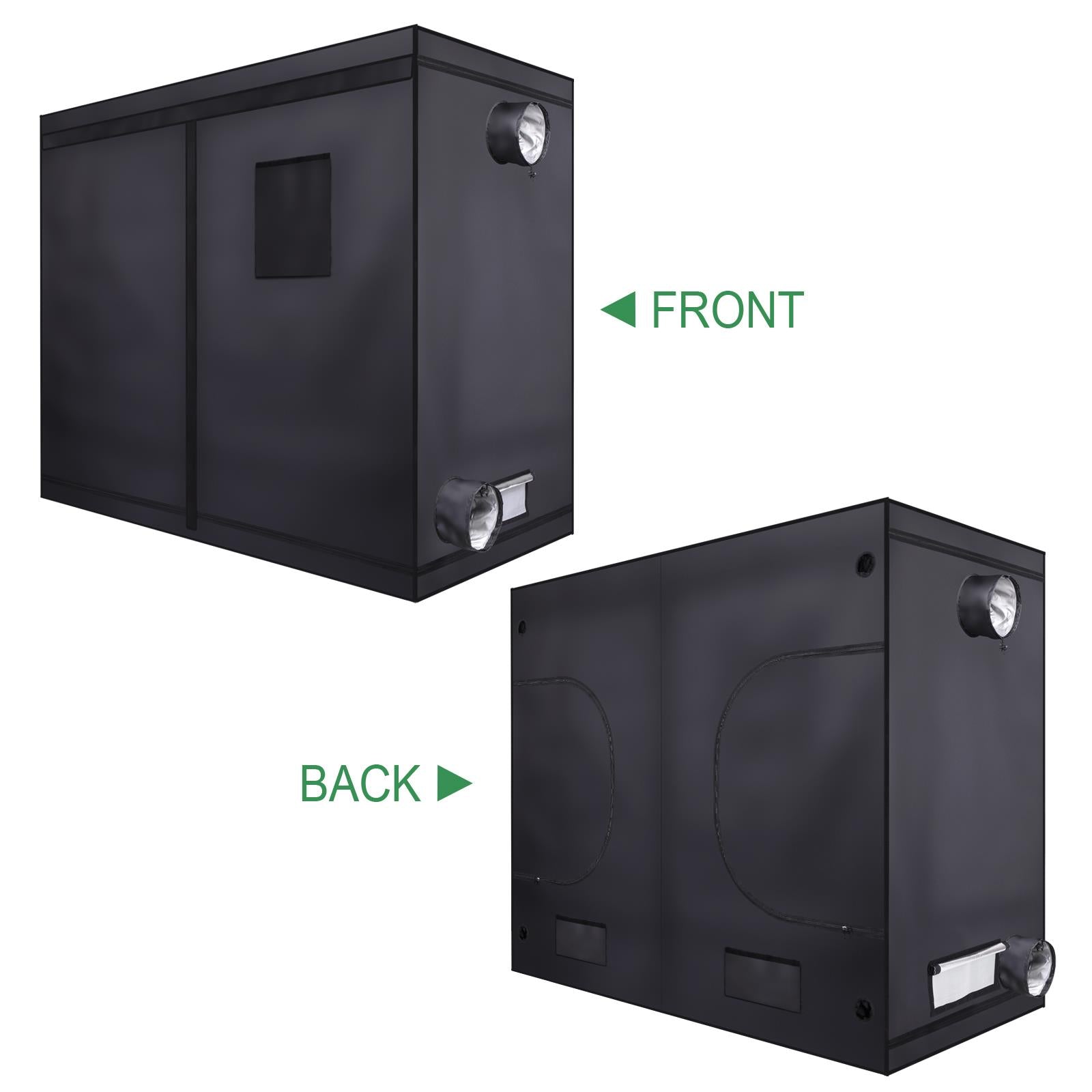 UBesGoo 240*120*200cm Home Use Dismountable Hydroponic Plant Grow Tent with Window Black