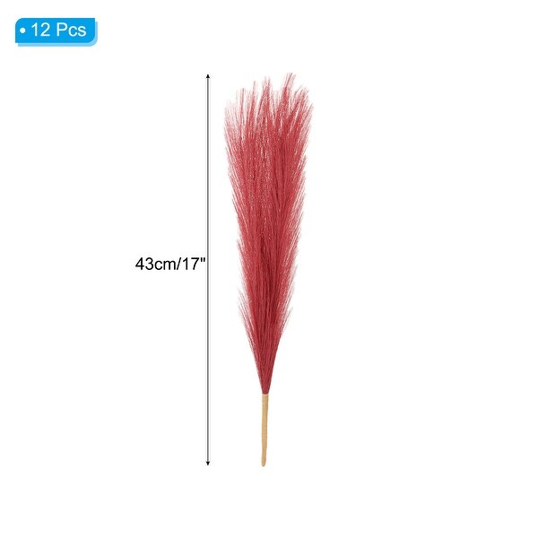 12 Pcs 17 Inch Faux Pampas Grass Artificial Boho Decor