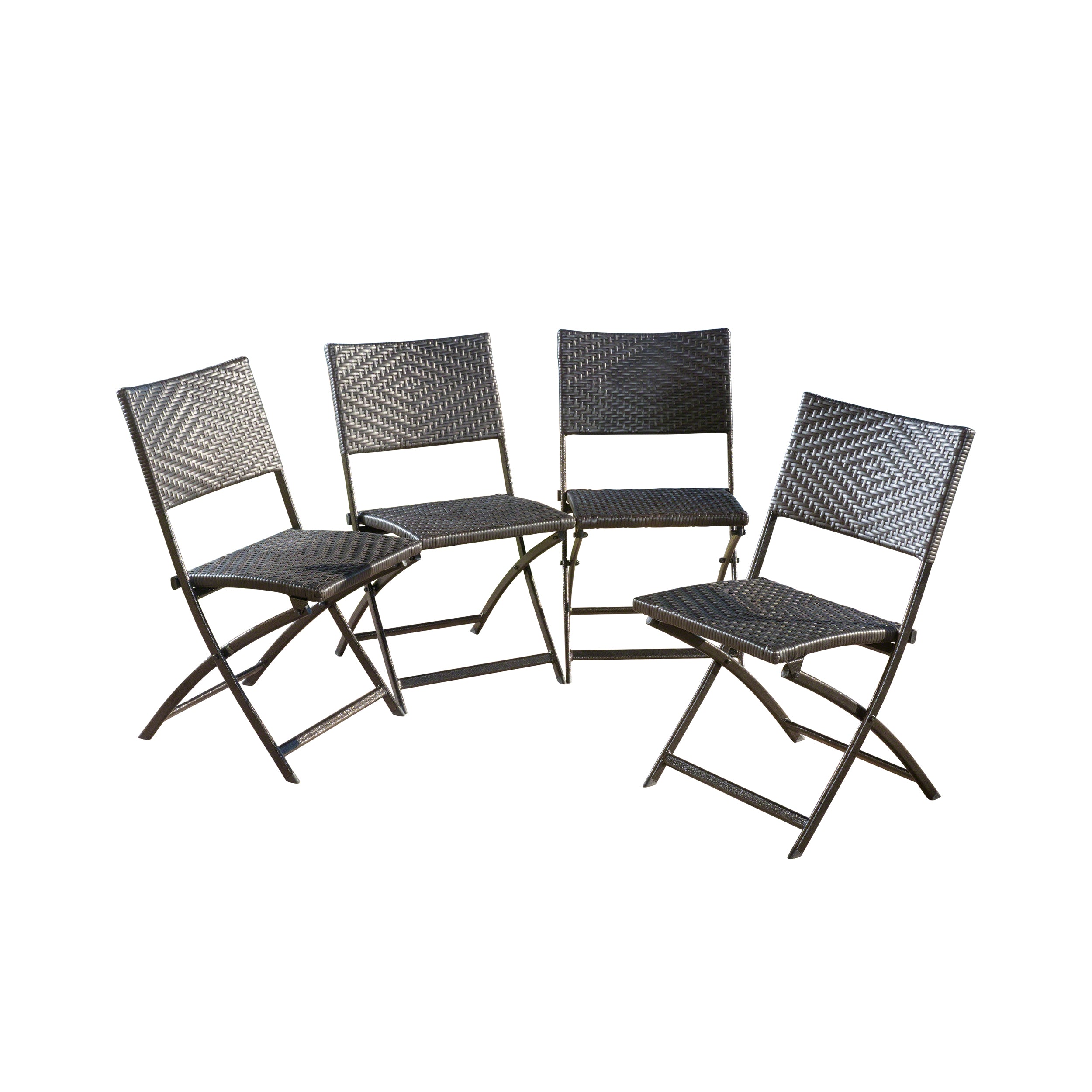 Jason Outdoor Brown Wicker Folding Chair (Set of 4)