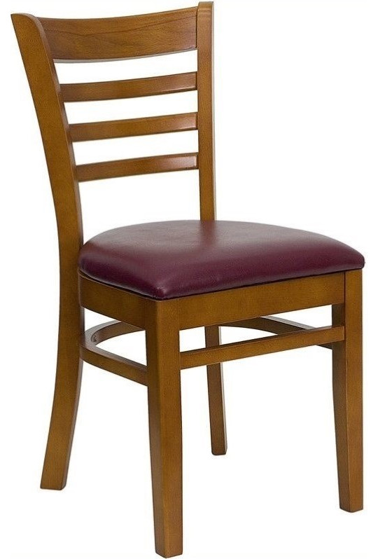 Flash Furniture Hercules Series Dining Chair in Cherry and Burgundy   Transitional   Dining Chairs   by Homesquare  Houzz