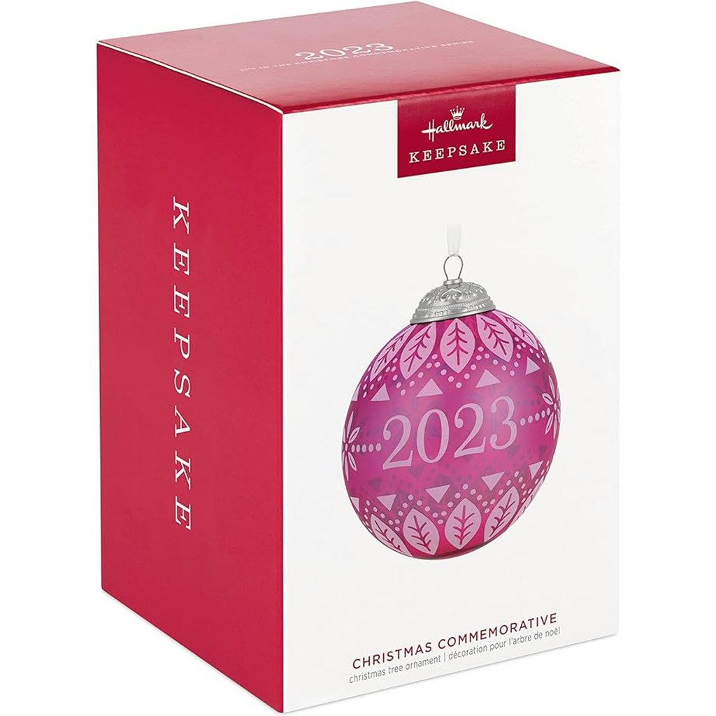 Hallmark  2023 Keepsake Ornament Christmas Commemorative 2023 Glass Ball Ornament