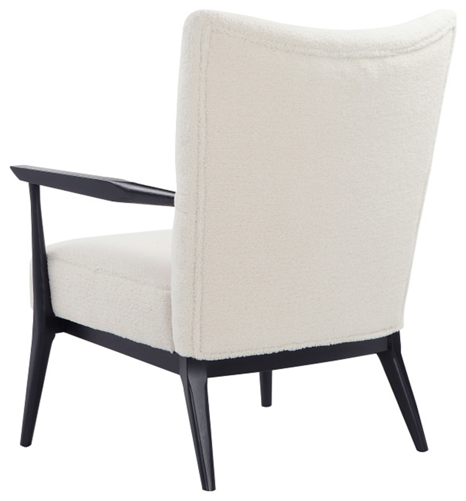 Winnie Lounge Chair Boucle White   Midcentury   Armchairs And Accent Chairs   by Pangea Home  Houzz