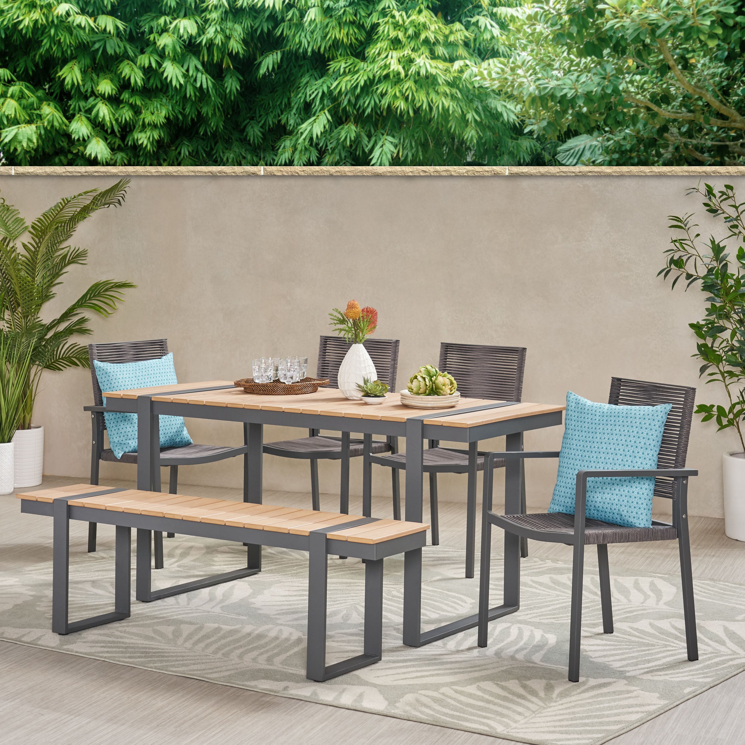 Conley Outdoor 6 Piece Aluminum Dining Set