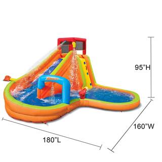 BANZAI Lazy River Inflatable Outdoor Adventure Water Park Slide and Splash Pool BAN-90354