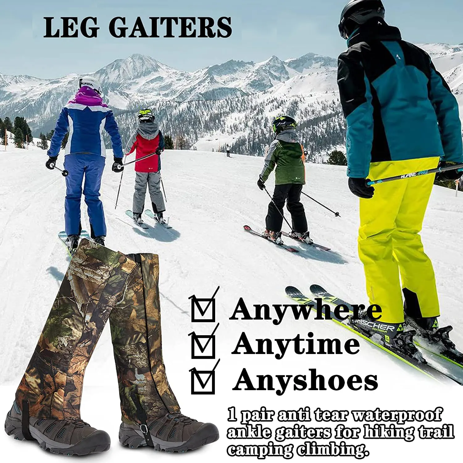 New  Waterproof Nylon Snake Hunting Gaiter  Leg Gaiters For Outdoor Camping Hiking