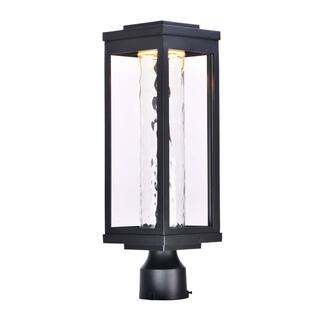 Maxim Lighting Salon 6 in. Wide 1-Light Black Integrated LED Outdoor Post Light 55900WGBK