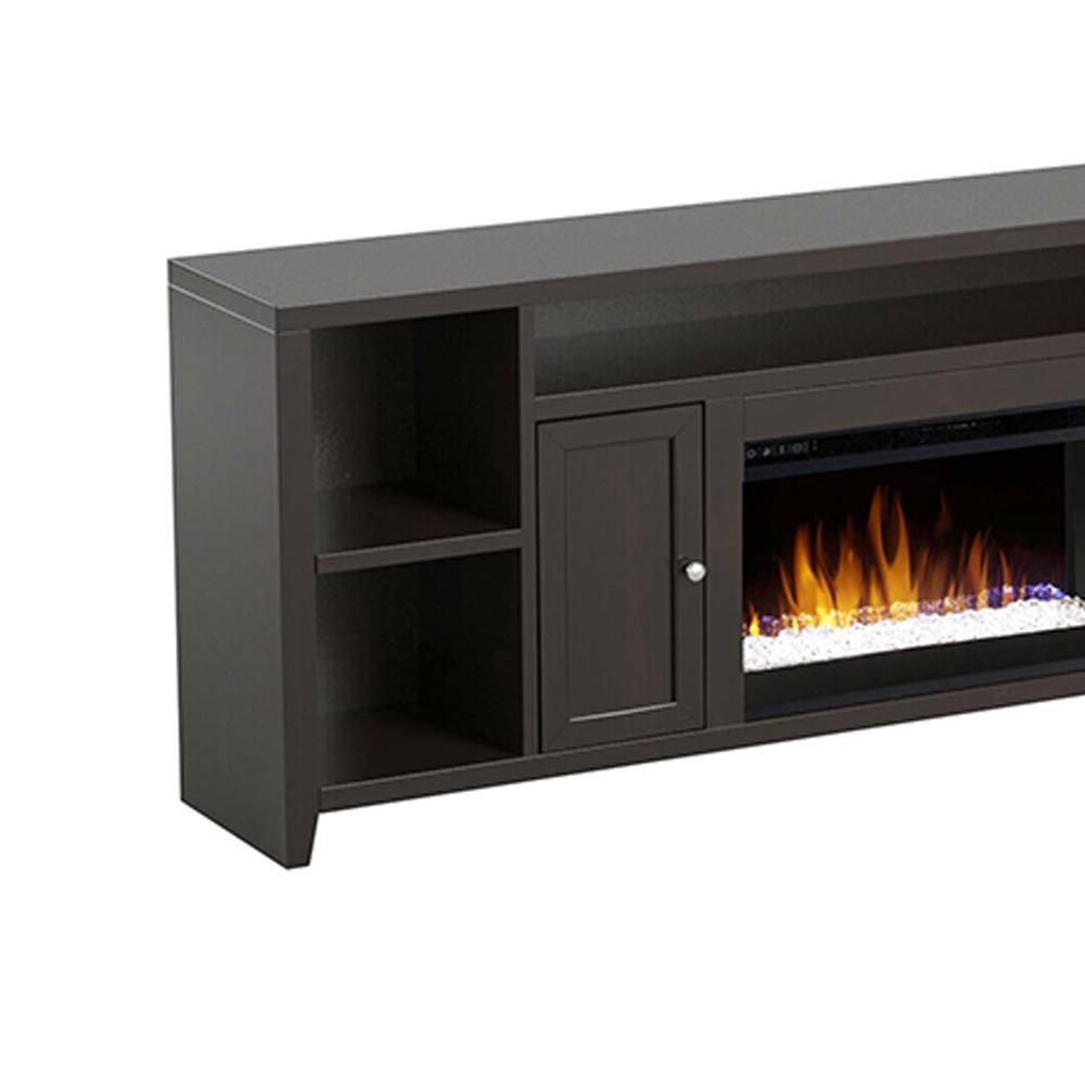 Bridgevine Home 84 in. Fully Assembled Mocha TV Stand with Electric Fireplace Fits TV's up to 90 in. UL5284.MOC