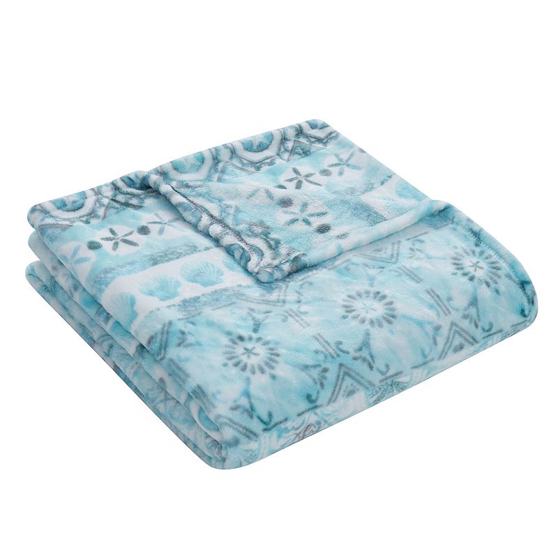 VCNY Home Saray Coastal Medallion Plush Throw Blanket