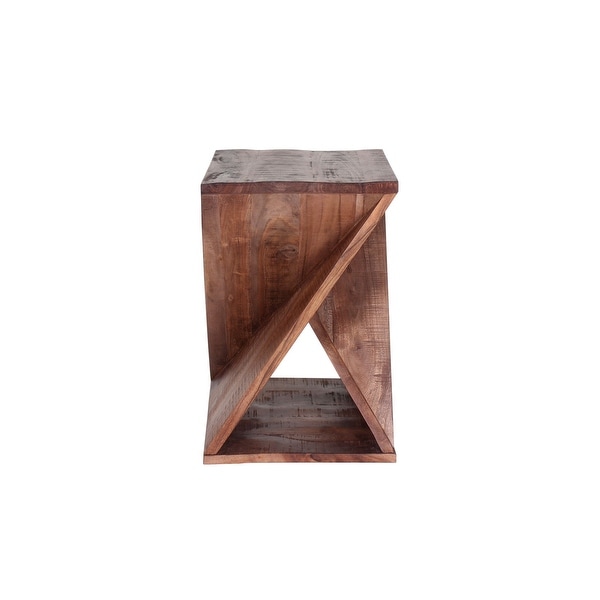 Jackie Handmade Acacia Modern Pedestal Side Table