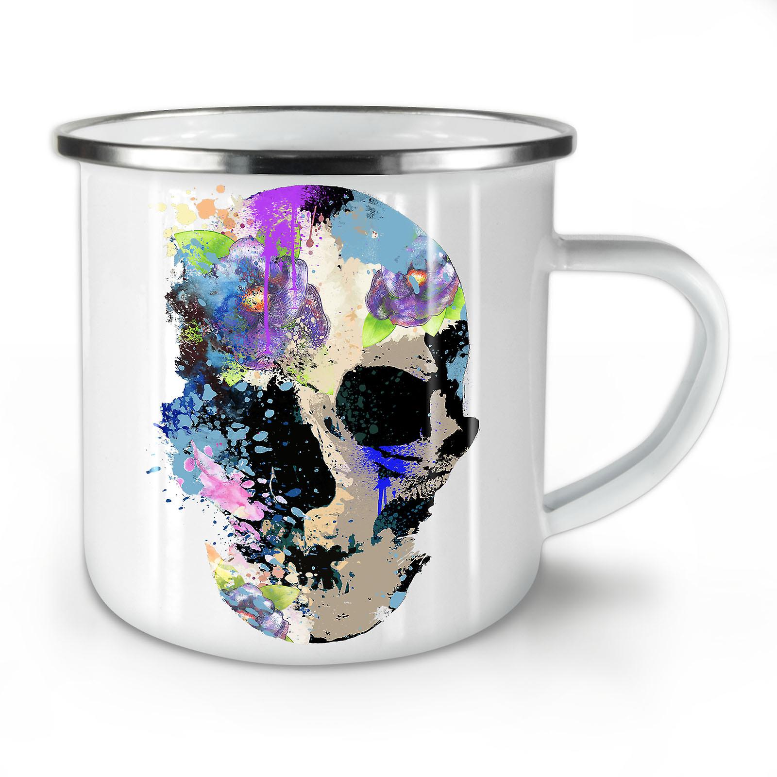 Skull Colorful NEW WhiteTea Coffee Enamel Mug10 oz | Wellcoda