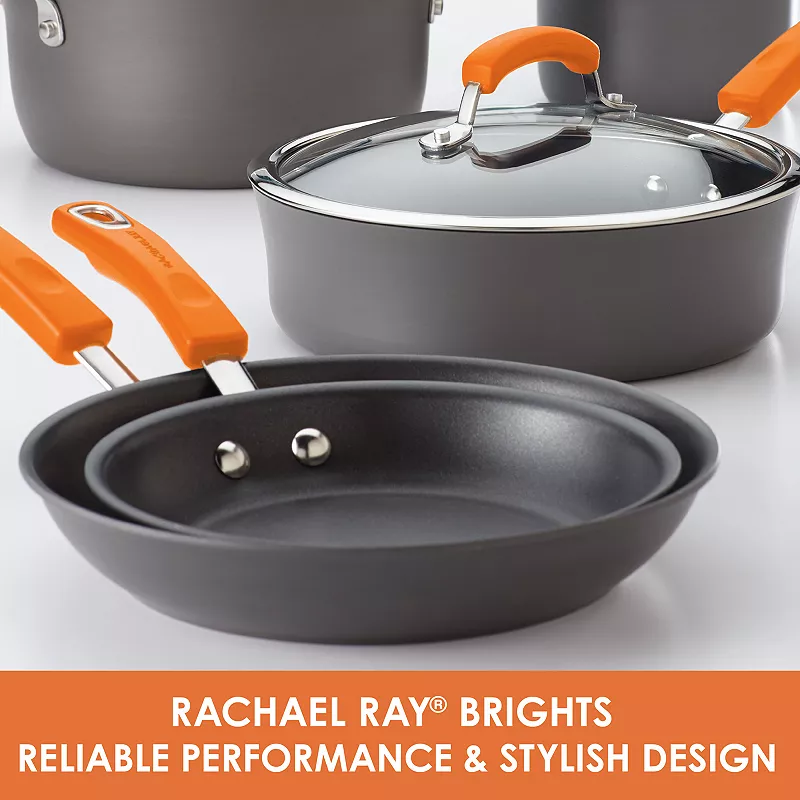 Rachael Ray? Hard-Anodized Nonstick Cookware Pots and Pans Set， 14 Pieces