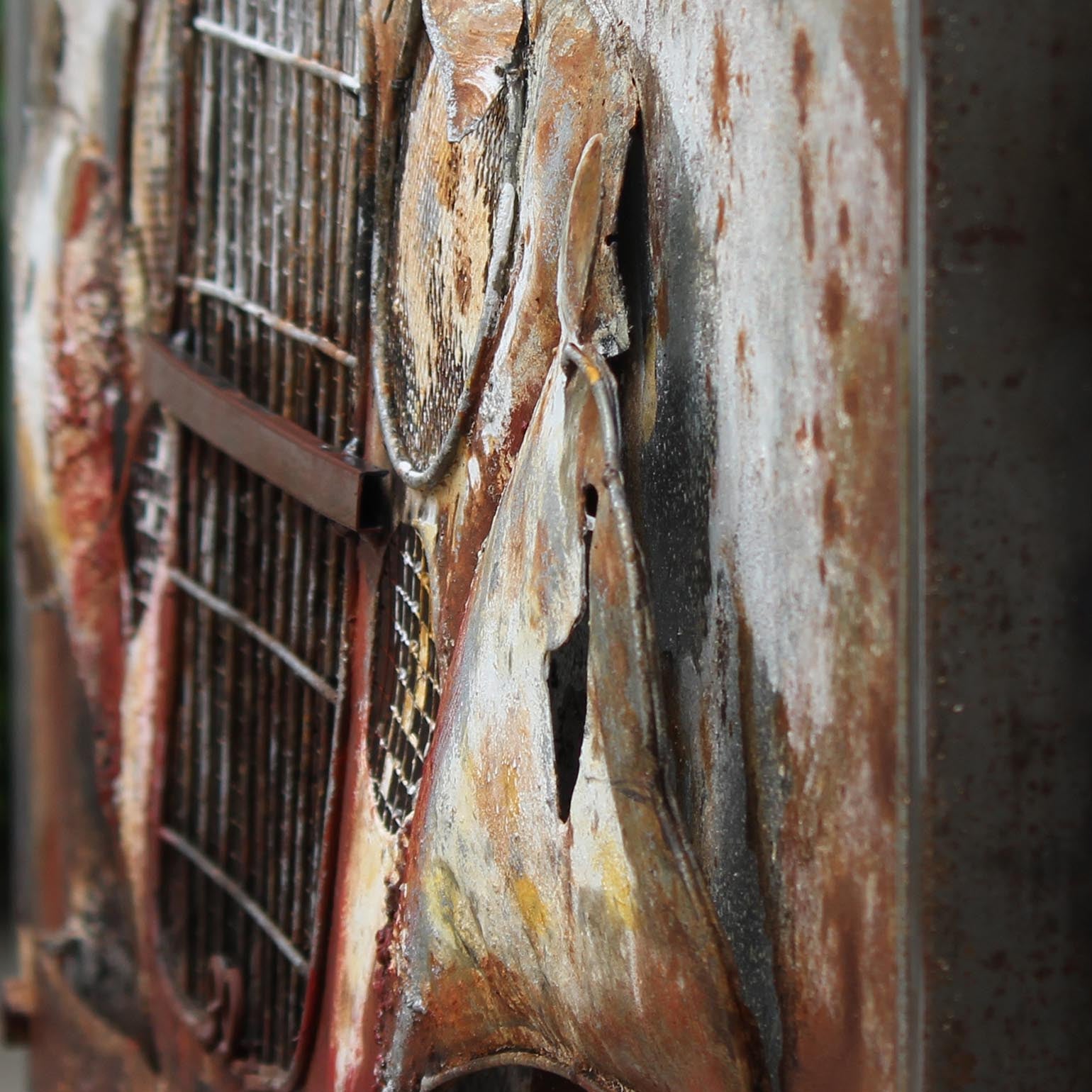 Old Car Handcrafted Metal Art Painting 120X90 Cm Soap015