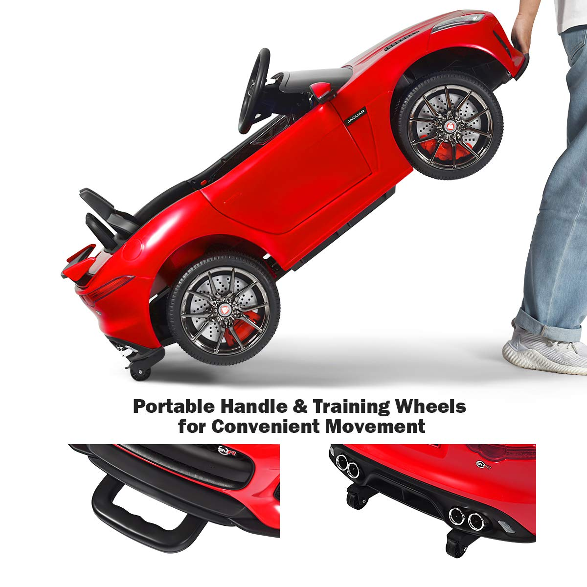 Costzon Ride on Car, 12V Licensed Jaguar F-Type SVR Battery Powered Ride on Toy