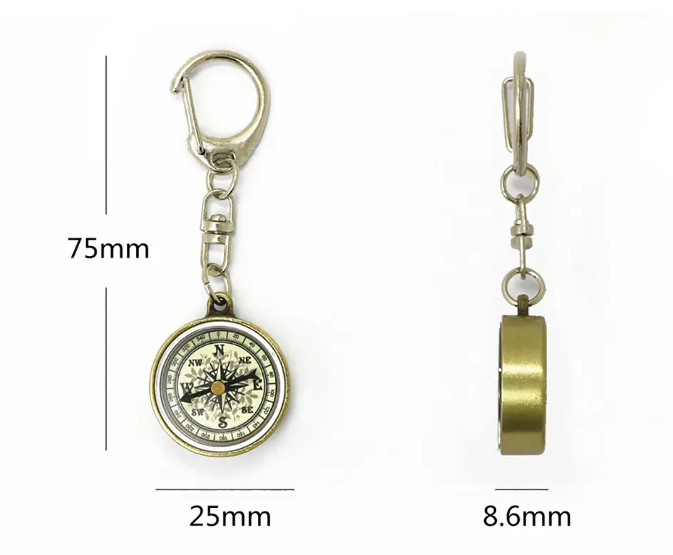 Mini Survival Compass Portable Outdoor Camping Hiking Pocket Navigator Adventure Key chain Compass Climbing Equipment Outdoor