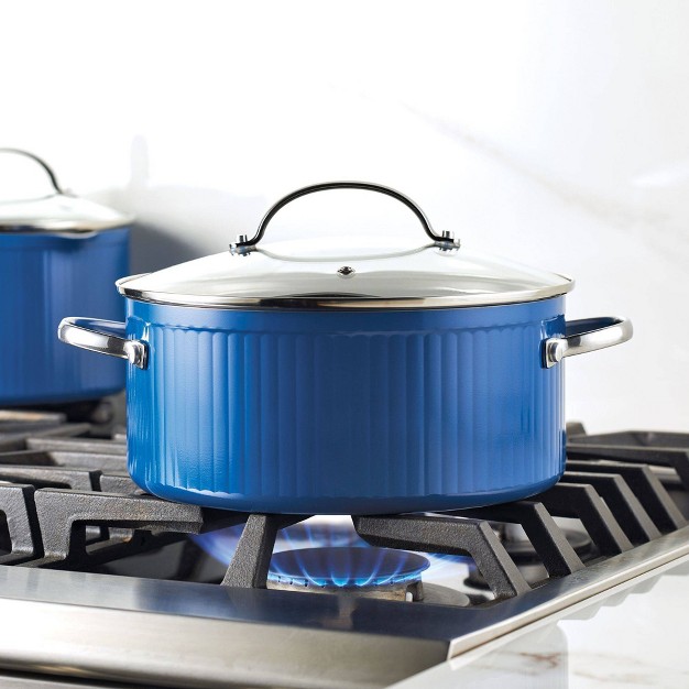 Farberware Style 10pc Nonstick Cookware Pots And Pans Set Blue