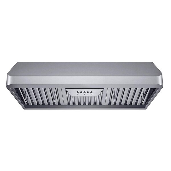 Winflo 36 in. 298 CFM Ductecd Stainless Steel Under Cabinet Range Hood with Baffle Filters