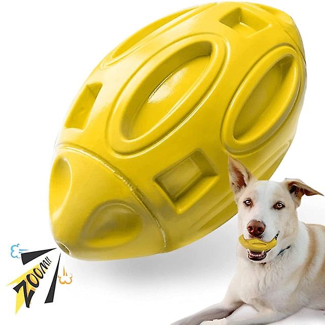 Squeaky tough rugby dog toys