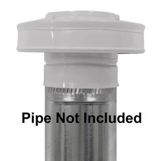 Active Ventilation 4 in. Dia Aluminum Vent Pipe Cap in White VPC-4-WT