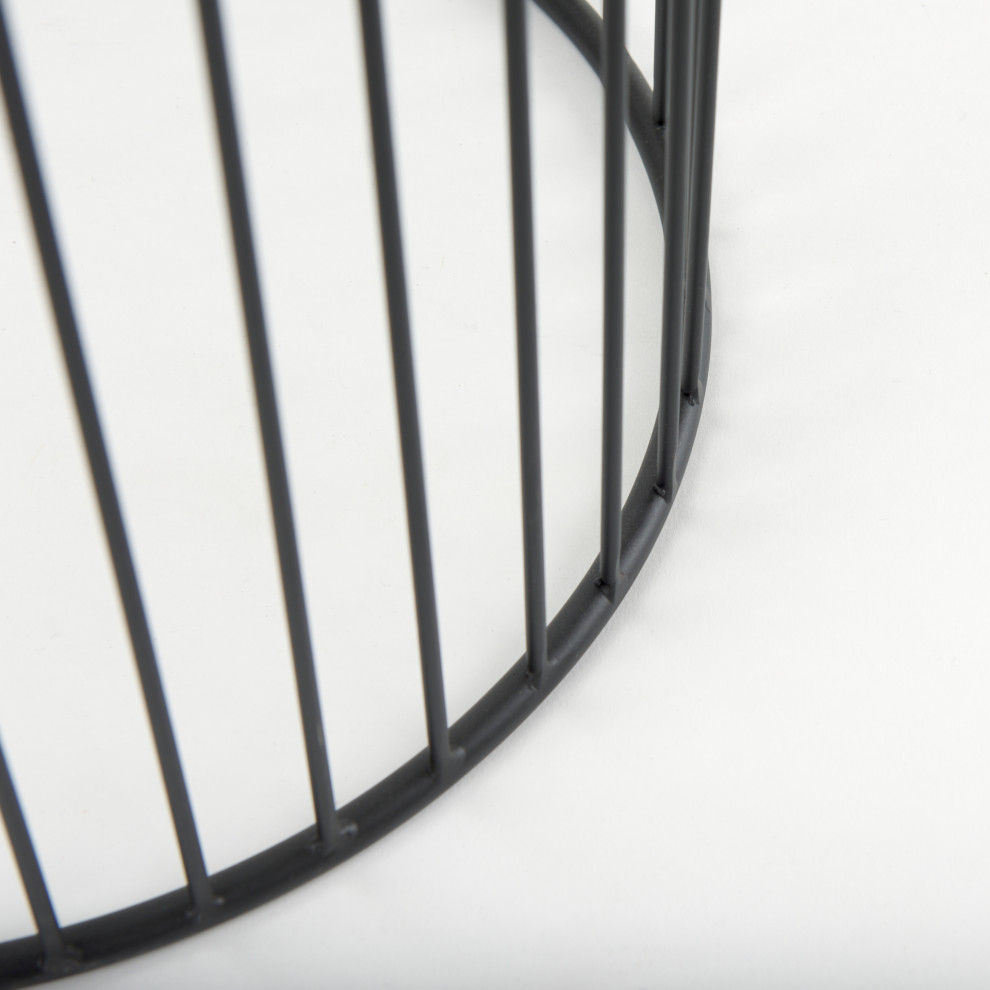 Shani Black With Glass Top Round Accent Tables  2 Piece Set   Modern   Side Tables And End Tables   by Mercana  Houzz