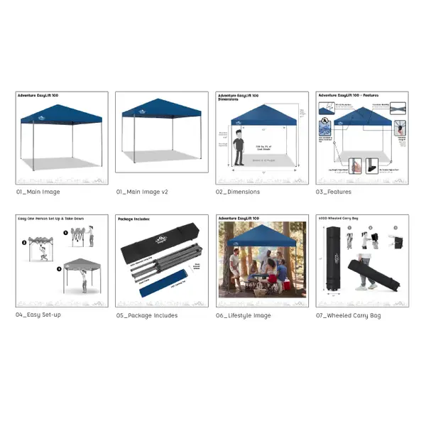 YOLI 10'x10' Adventure EasyLift Instant Canopy