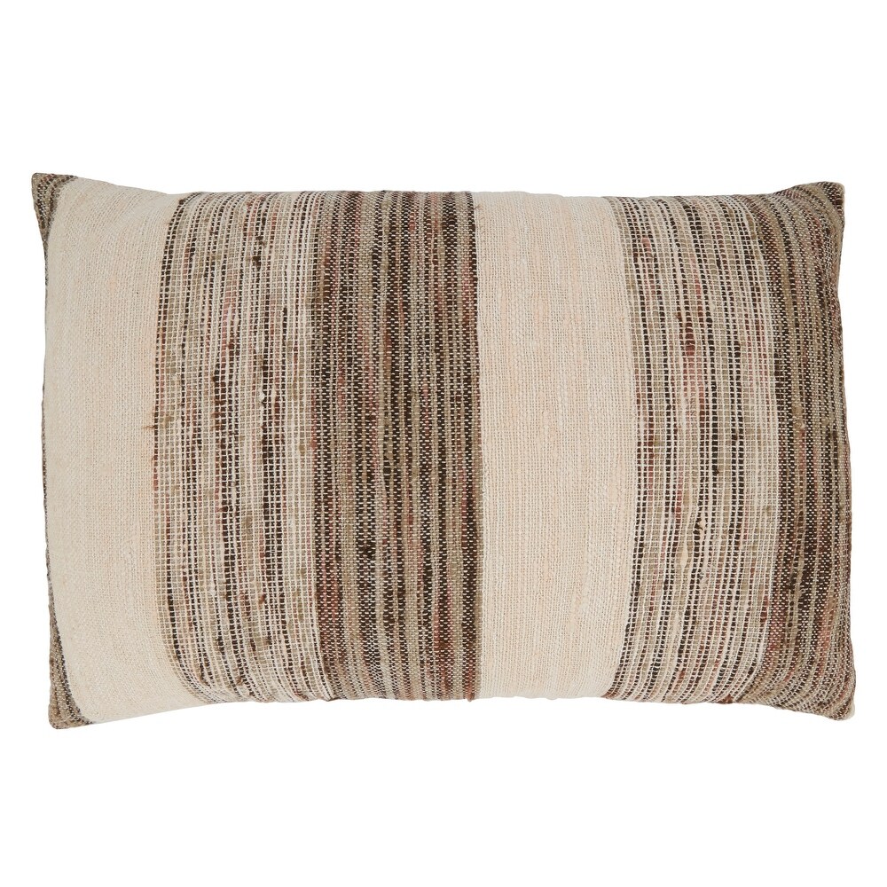 Banded Design Cotton Throw Pillow