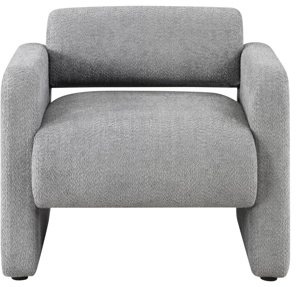 Modern Accent Chair  Minimalistic Design With Boucle Fabric Upholstery   Modern   Armchairs And Accent Chairs   by Decor Love  Houzz