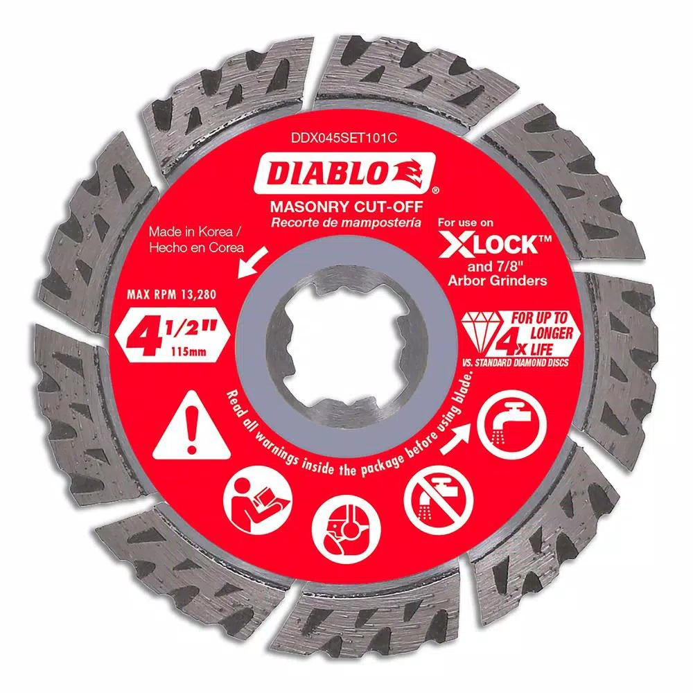 DIABLO 4-1/2 in. Diamond Segmented Turbo Masonry Cut-Off with X-Lock Arbor and#8211; XDC Depot