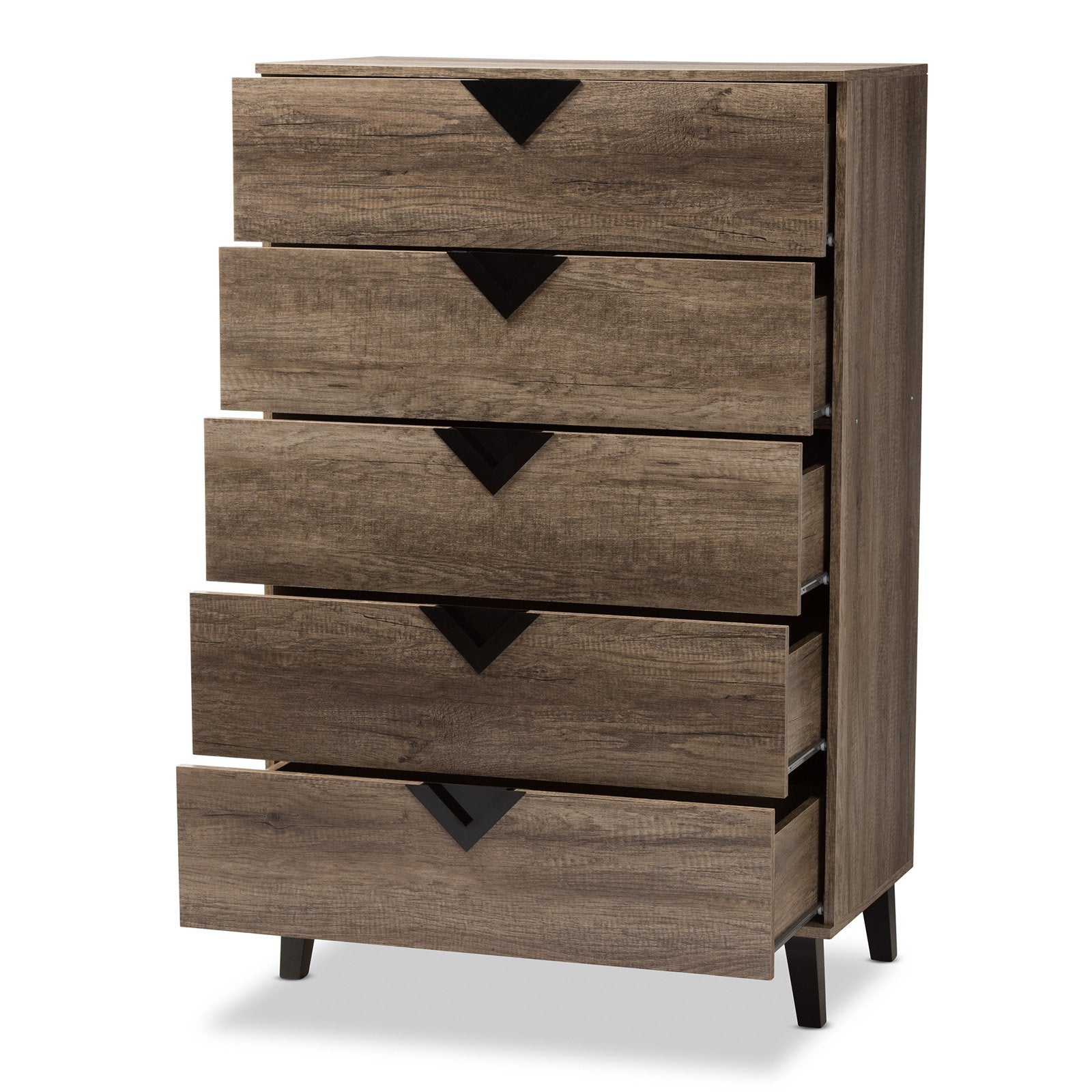 Baxton Studio Wales 5 Drawer Bedroom Chest