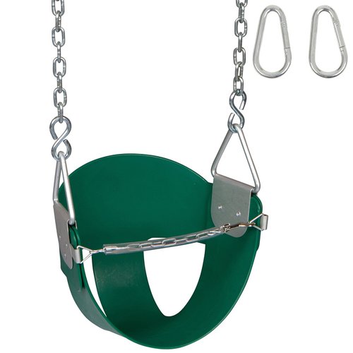 Swing Set Stuff Inc. Highback Half Bucket with Chains and Hooks (Blue)