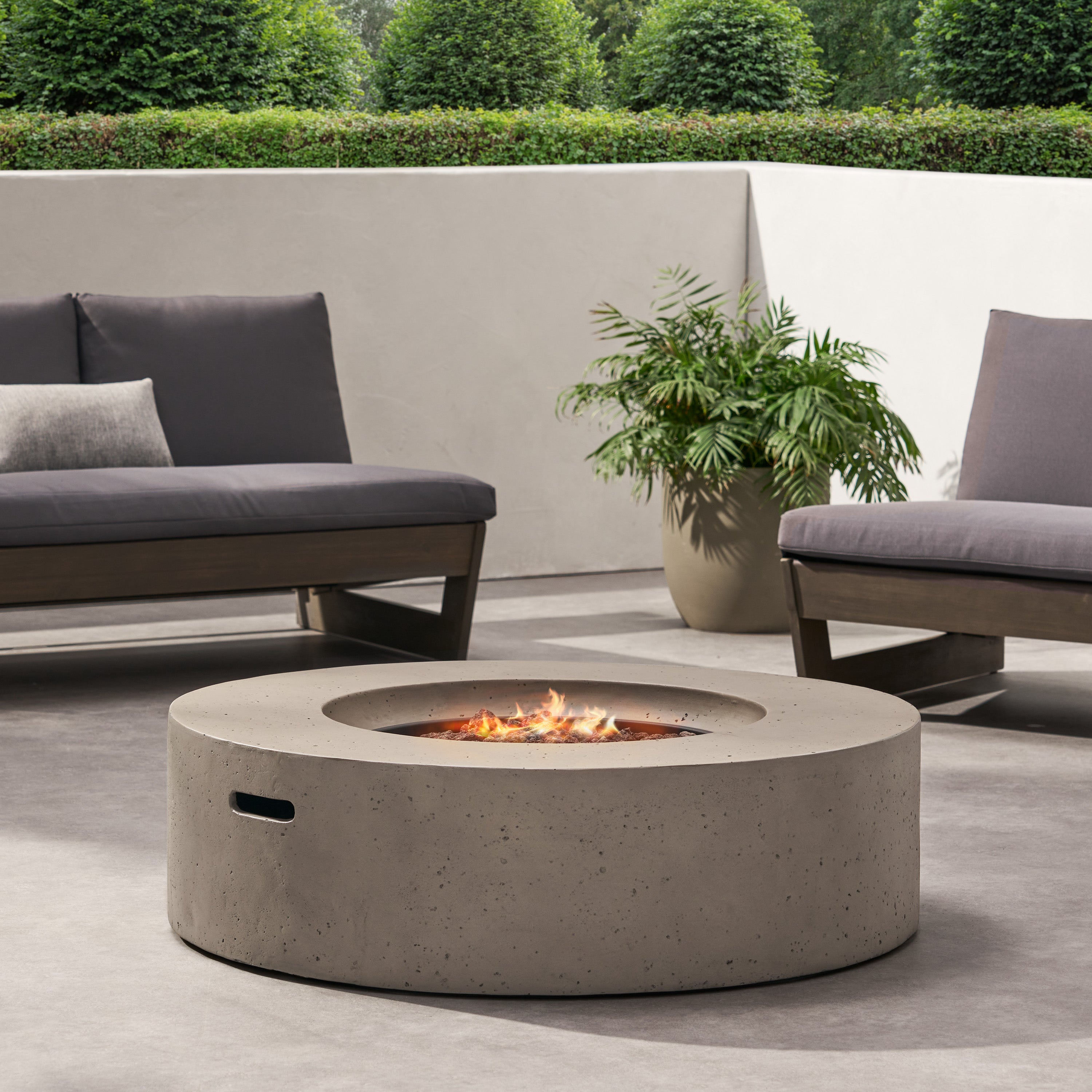 Hearth Outdoor 50,000 BTU Lightweight Concrete Circular Fire Pit (No Tank Holder)