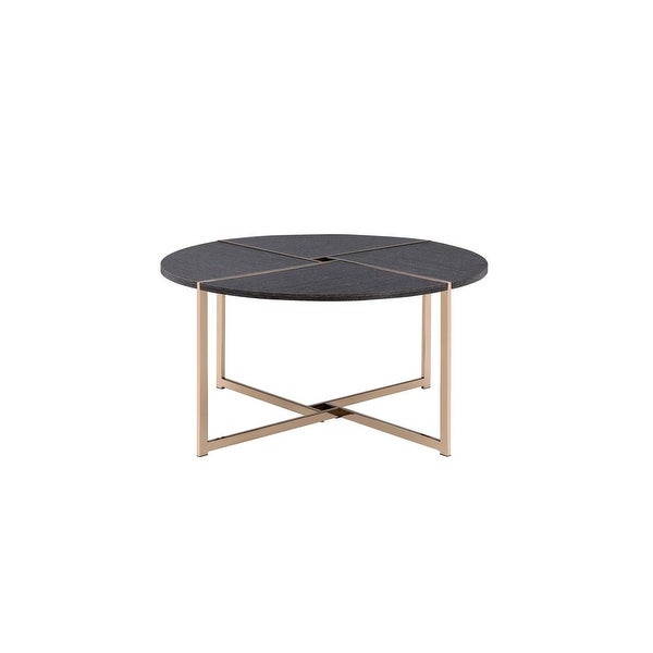 Modern Style Round Coffee Table，Metal Tube Frame