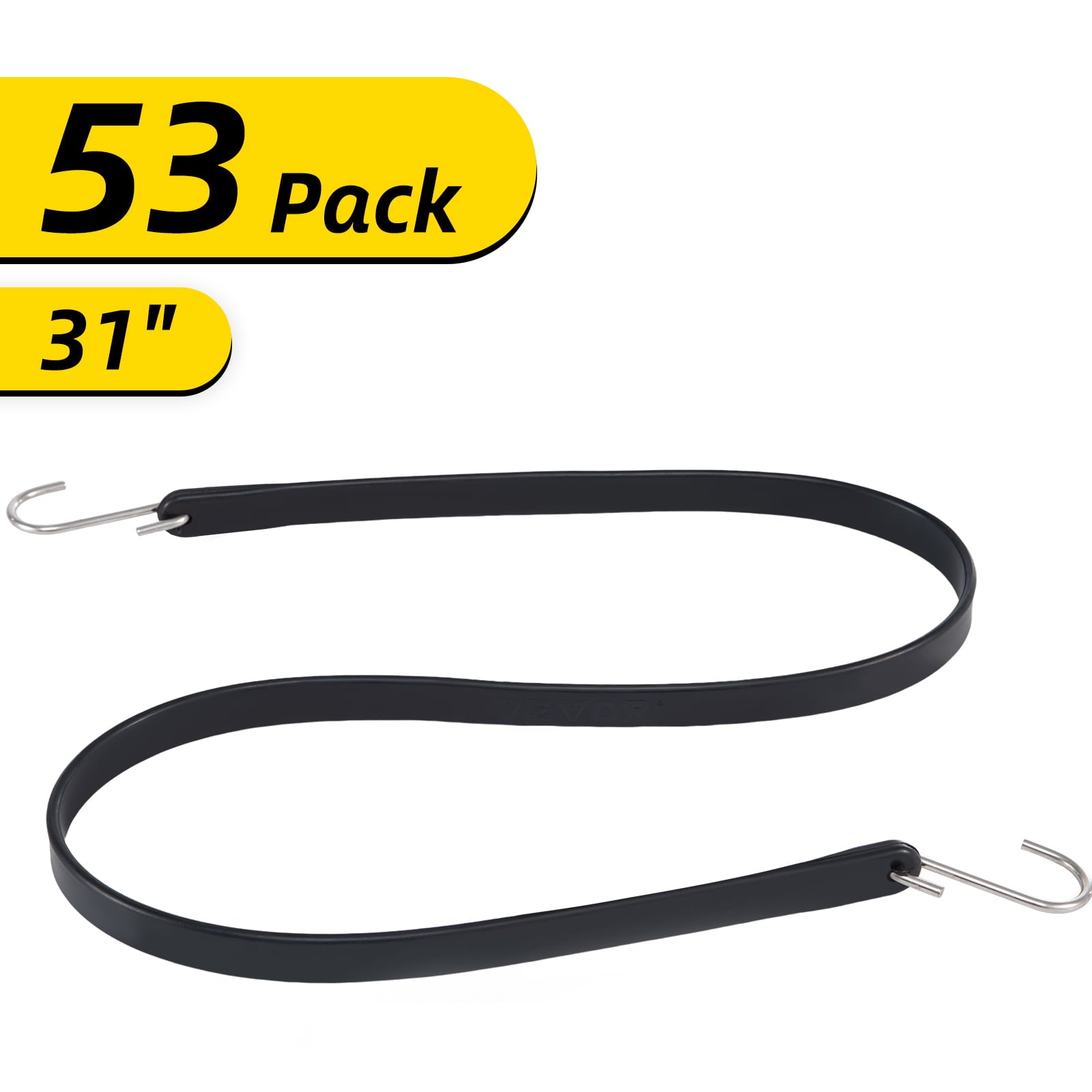 BENTISM Rubber Bungee Cords Rubber Trap Straps EPDM 53 Pack 31" Long with S Hooks