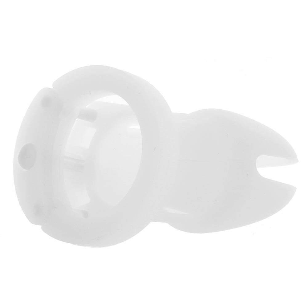 Blue Line Silicone Chastity Cage in White