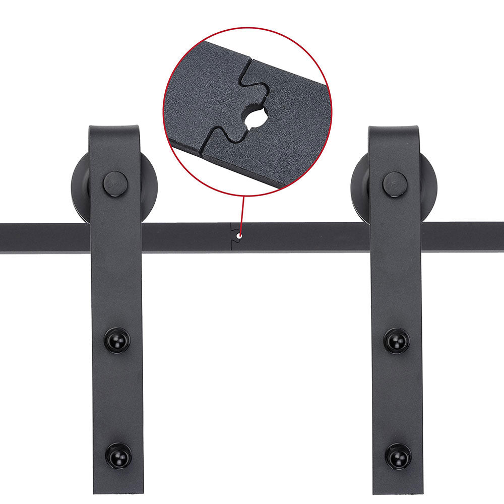 6.6' Interior Sliding Barn Wood Door Hardware Set Black