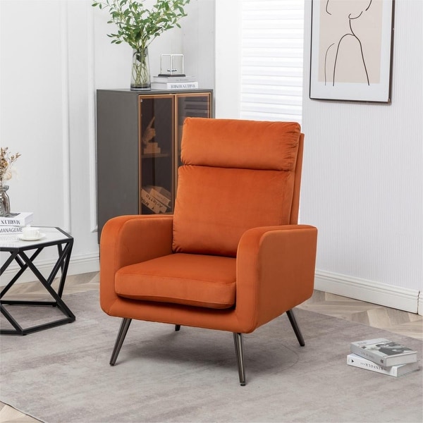 Modern Upholstered Accent Chair with Metal Legs