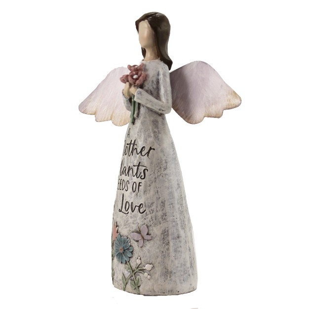 Figurine Mothers Love Angel One Figurine 8 0 Inches Figurine Flowers Polyresin Multicolored