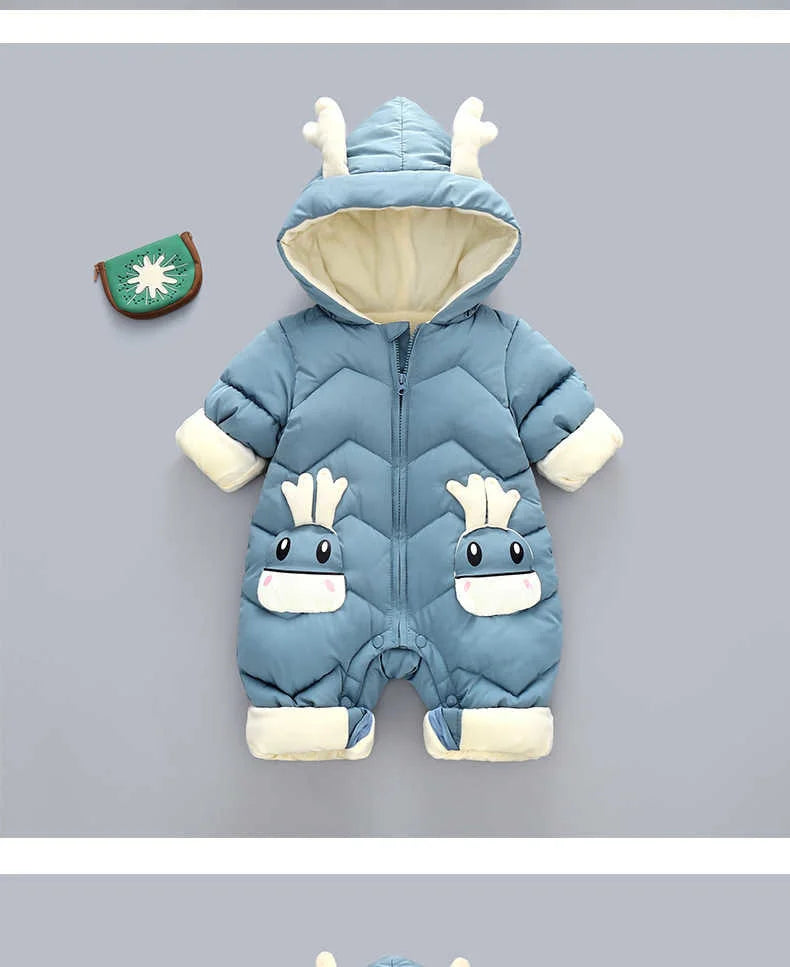 New born Warm Baby coat Winter Hooded mantle Rompers Thick Outfit Jumpsuit Overalls Snowsuit Children Boys Clothing kids clothes