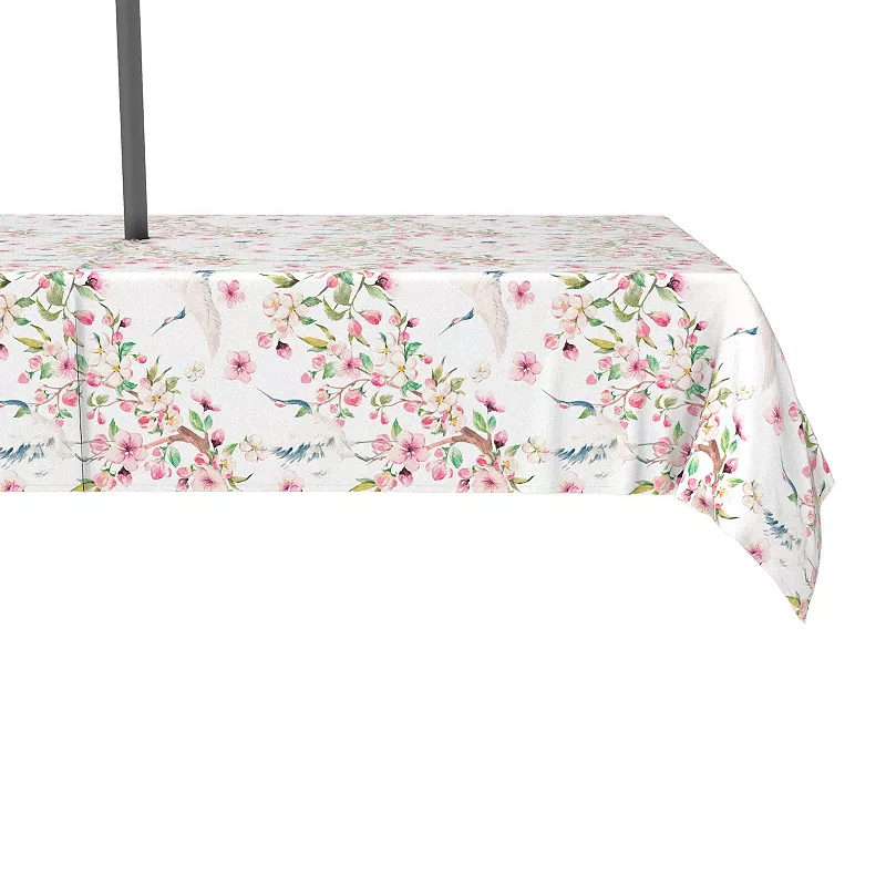 Water Repellent， Outdoor， 100% Polyester， 60x120， Cranes and Pink Flowers