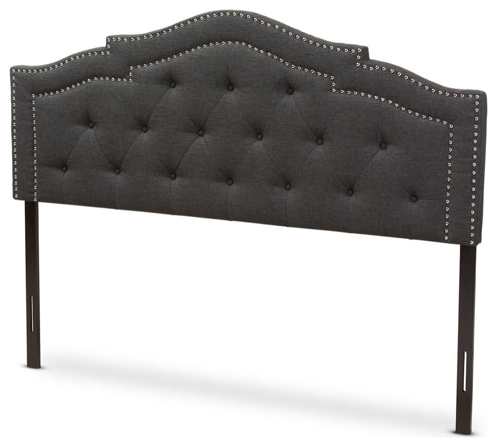 Baxton Studio Edith Modern and Contemporary Dark Gray Fabric Full Headboard   Transitional   Headboards   by Baxton Studio  Houzz