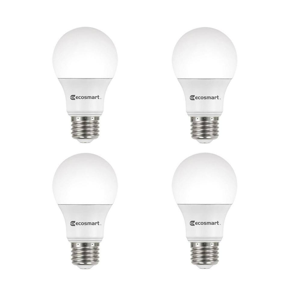 EcoSmart 40-Watt Equivalent A19 Dimmable LED Light Bulb Daylight (4-Pack) A7A19A40WESD02