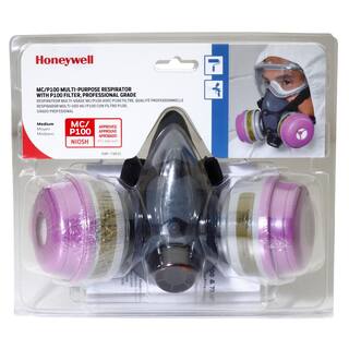 Honeywell RAP-74032 5500 Half Mask wMCP100 CartridgeFilters Multi-Purpose Respirator Large RAP-74032