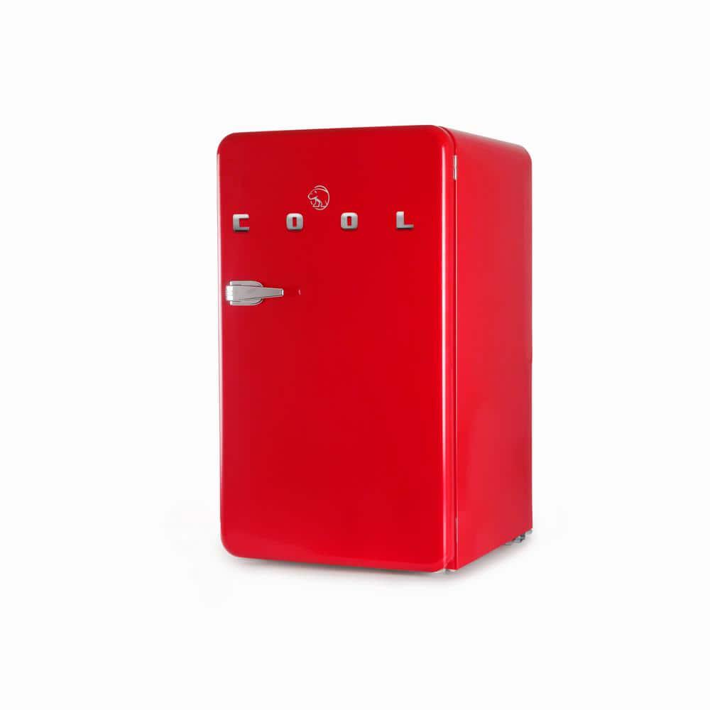 Commercial Cool 32 cu ft Retro Mini Fridge with Full Width Freezer Compartment in Red