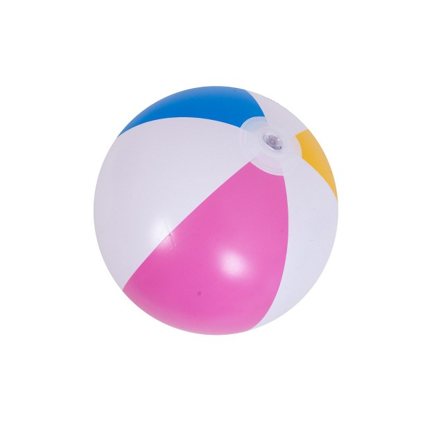 Inflatable 6 panel Beach Ball Swimming Pool Toy White pink