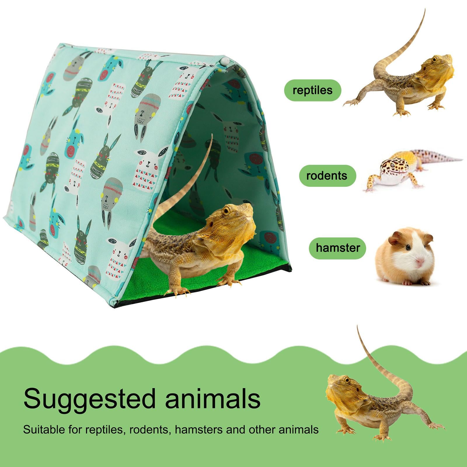 Reptile Hide Bed Terrarium Habitat Decor Little Pet Animals Green Cat